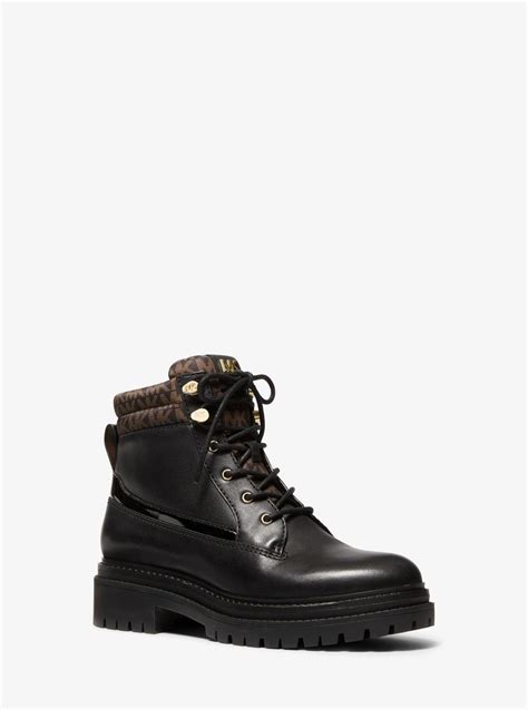 michael kors turner leather and logo boot|Michael Kors Turner Leather and Logo Boots. New .